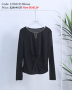 V Neck Twist Front Blouse (2XL size)