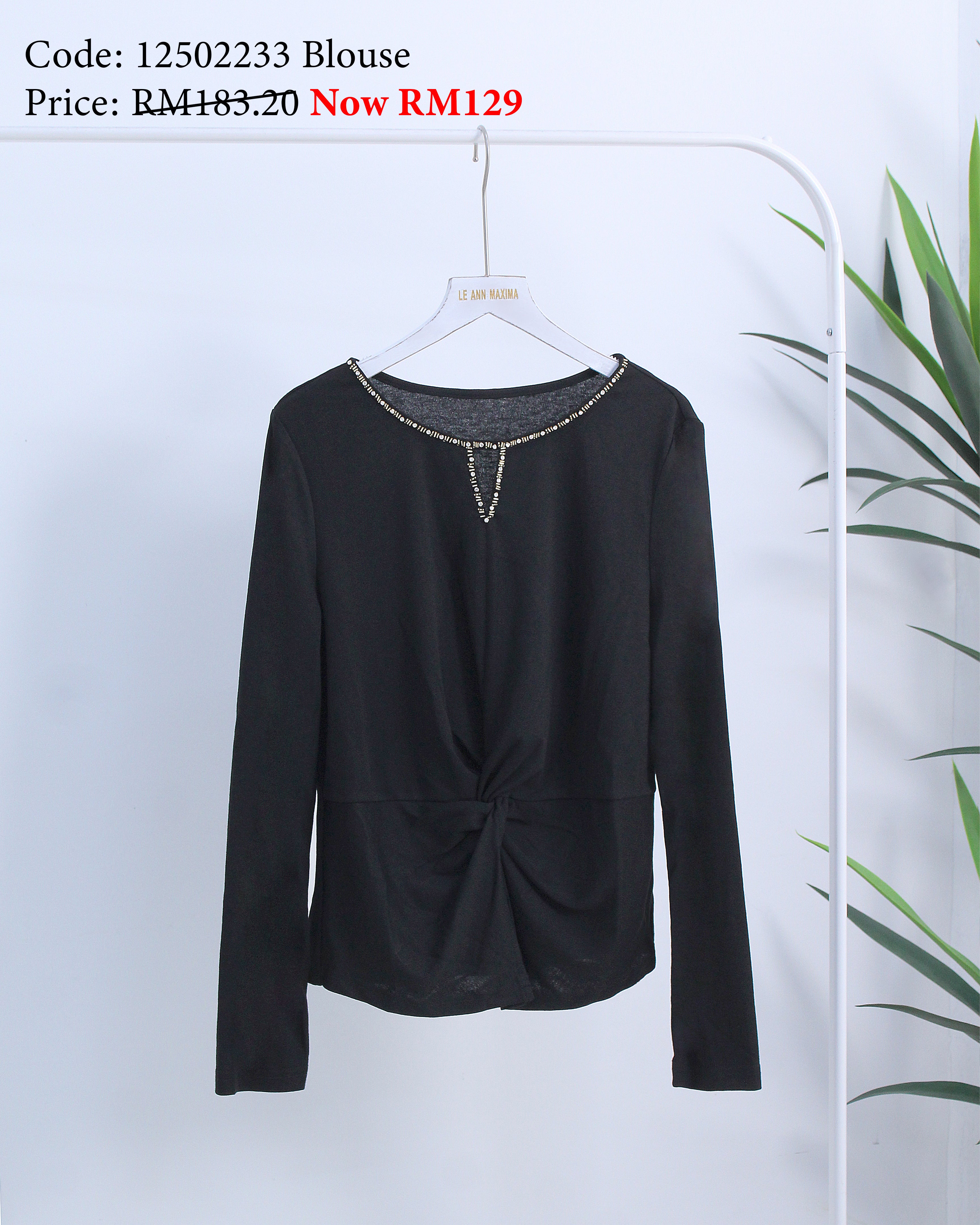 V Neck Twist Front Blouse (2XL size)