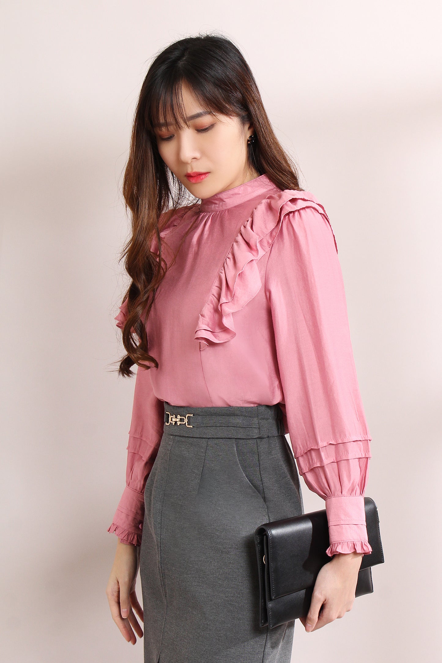 Axelle Frill-Trimmed Modern Victorian Blouse