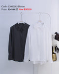 Lace Buttoned Shirt in White & Black (L size)