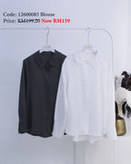 Lace Buttoned Shirt in White & Black (L size)