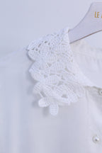 Lace Buttoned Shirt in White & Black (L size)