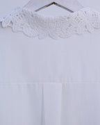 Lace Buttoned Shirt in White & Black (L size)