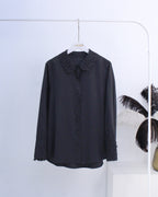 Lace Buttoned Shirt in White & Black (L size)