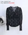 Nelly Lace Blouse in Black (M size)