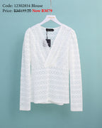 Taya Lace Blouse in White (XL Size)