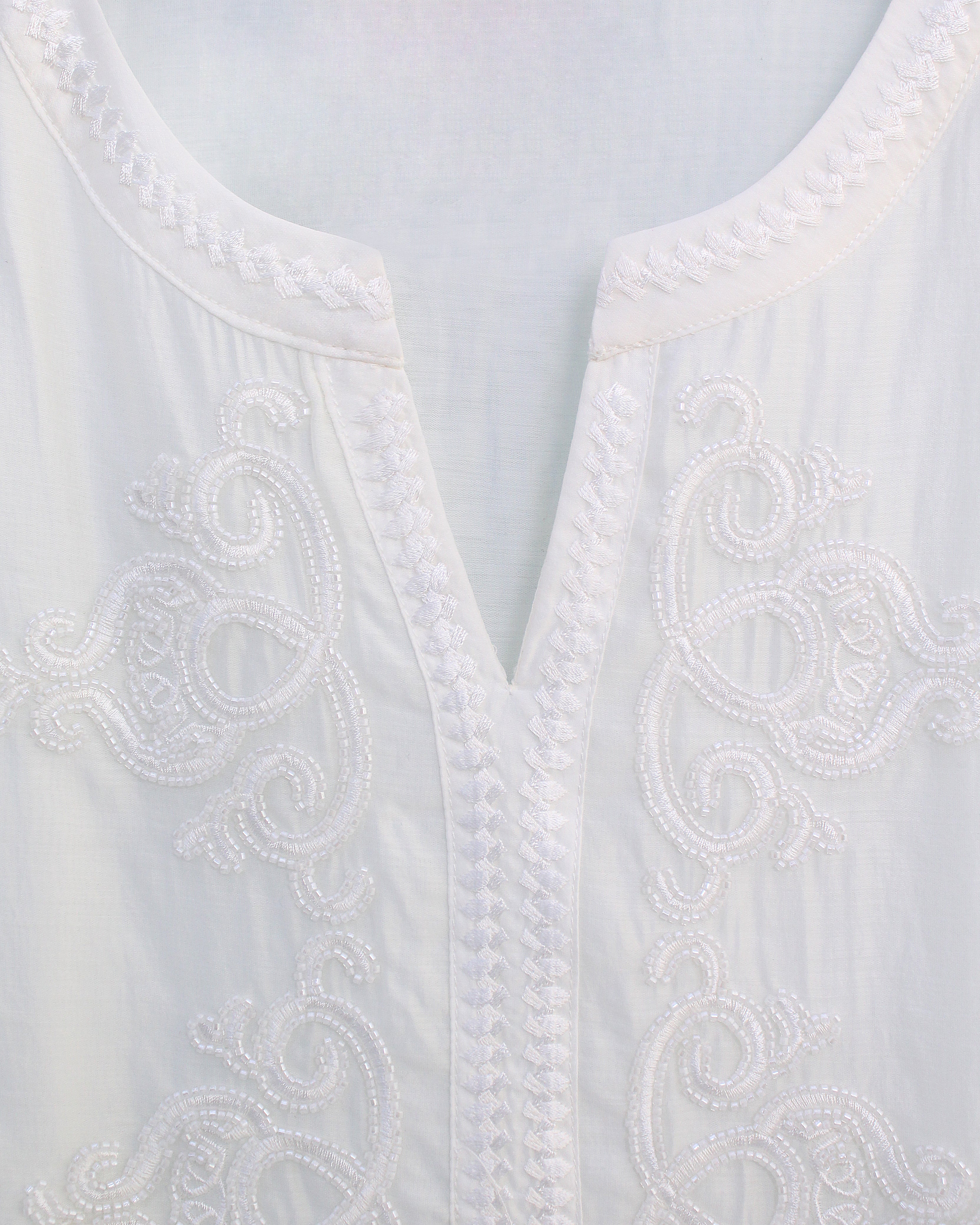 Embroidered Bali-style Top in Cream