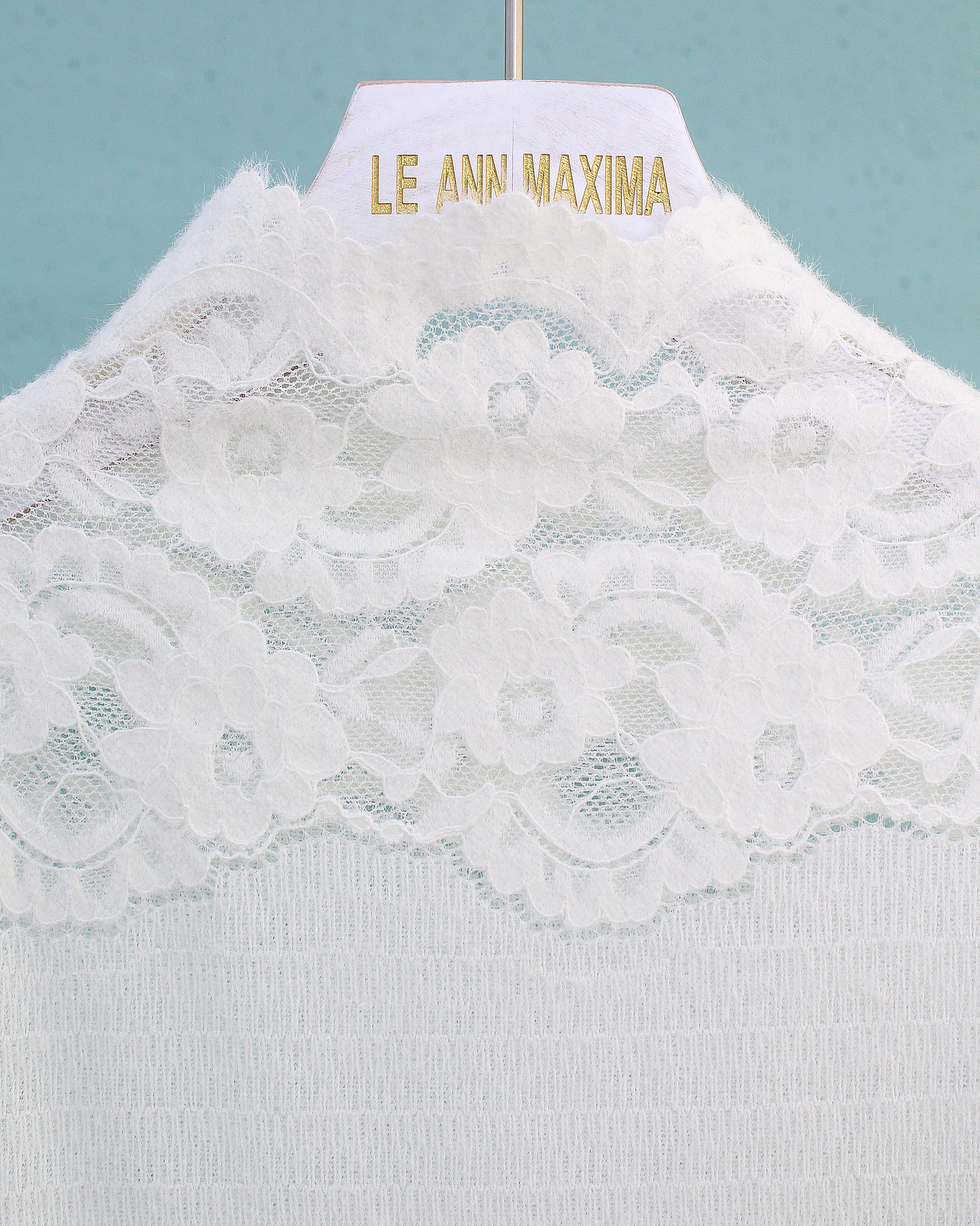 Lace Turtleneck Top in Cream