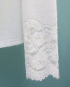 Lace Turtleneck Top in Cream