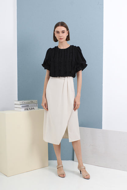 Elena Ruffle Front Top