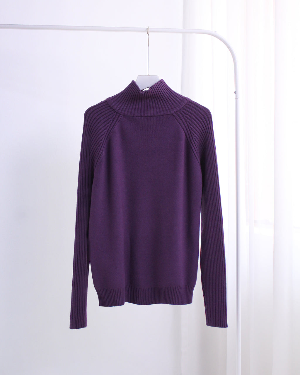 Half Zip Sweater in Purple [Free Size]