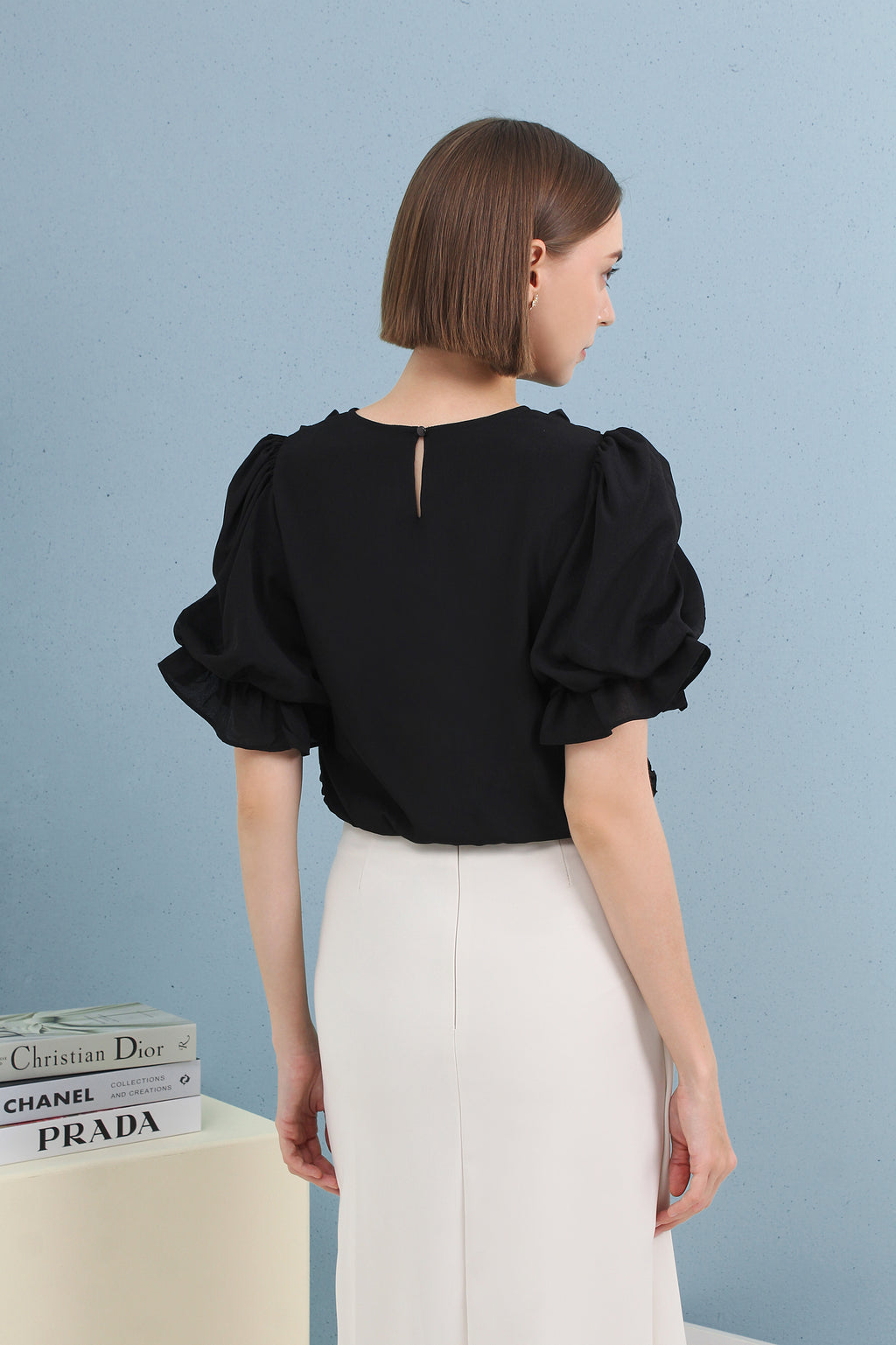 Elena Ruffle Front Top