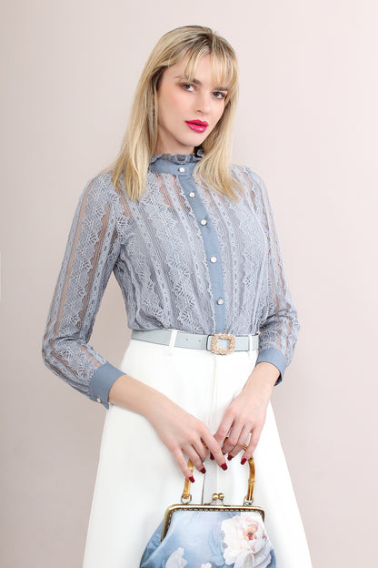 Avenly Buttoned Lace Shirt