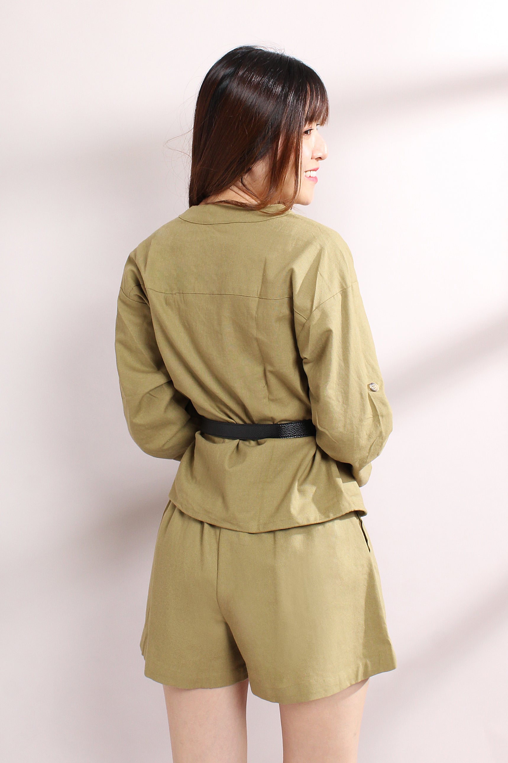 Linen High Waist Shorts