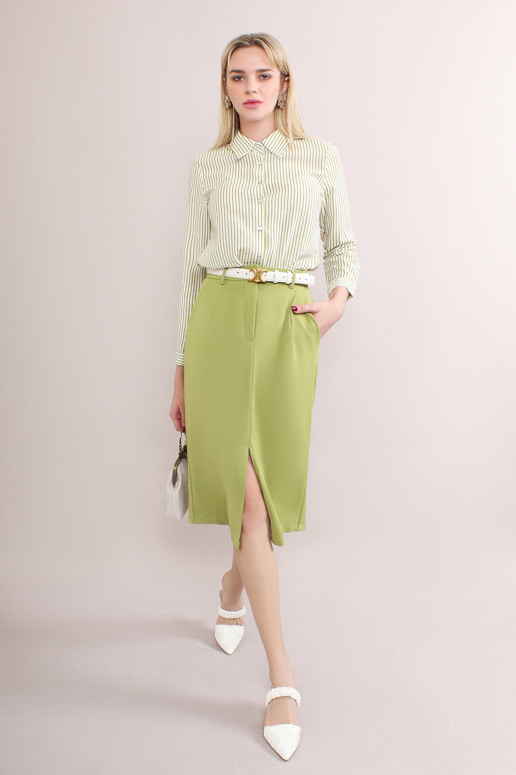 Midi Skirt With Front Split