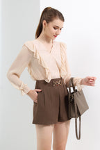 High Waist Belt Shorts