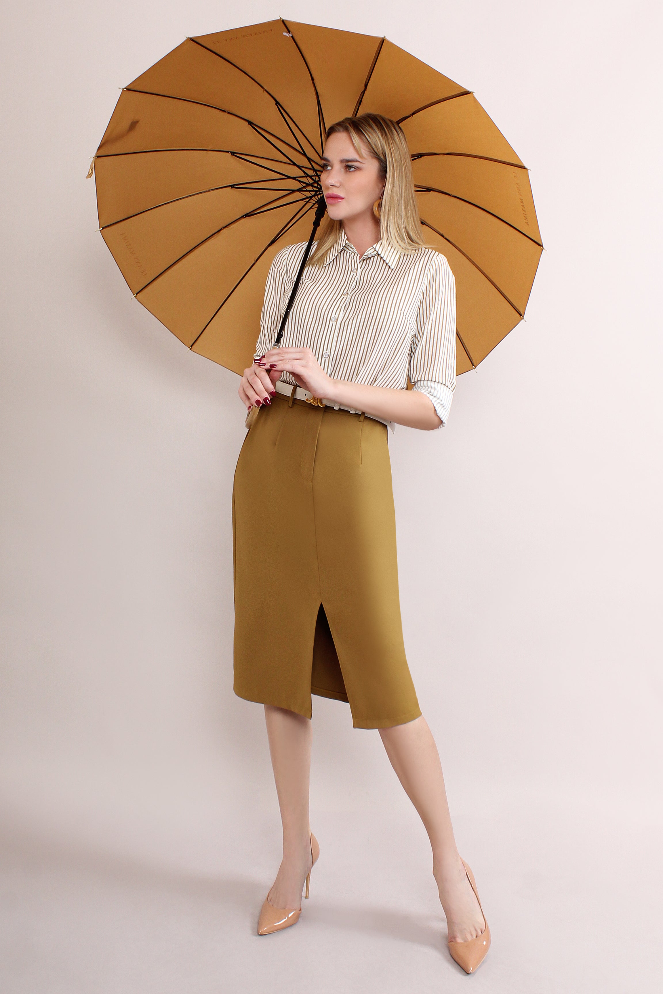 Midi Skirt With Front Split