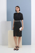 Sienna Chiffon Contrast Midi Dress