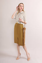 Midi Skirt With Front Split