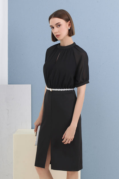 Sienna Chiffon Contrast Midi Dress
