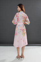 Floral Flare Belted Midi Dress