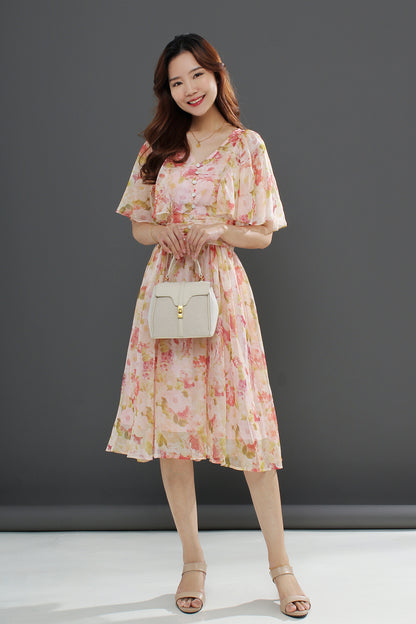 Liora Floral Maxi Dress Slim elegant Vintage Beach Ladies Dress