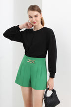 High Waist Belt Shorts