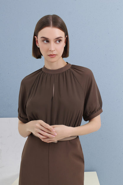 Sienna Chiffon Contrast Midi Dress