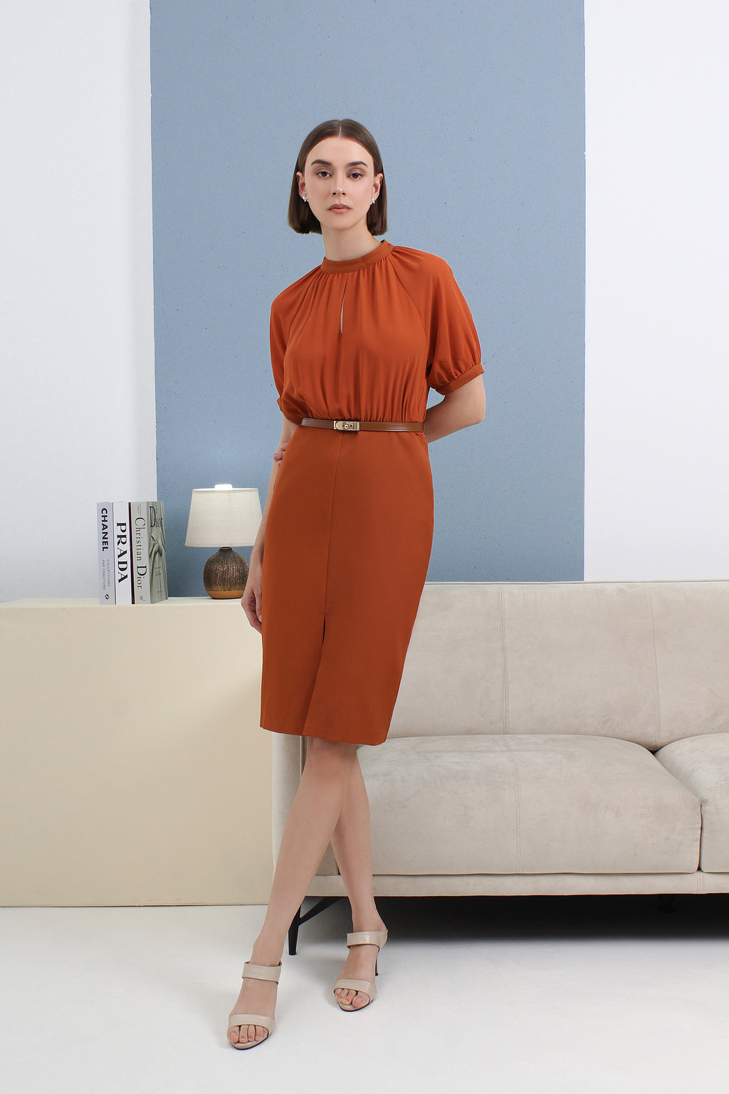 Sienna Chiffon Contrast Midi Dress