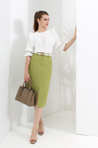 Cotton Lace Ruffle Blouse [Last Piece Left]