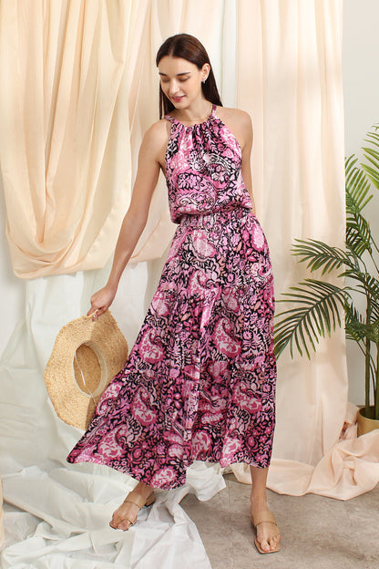 Halter Printed Maxi Dress