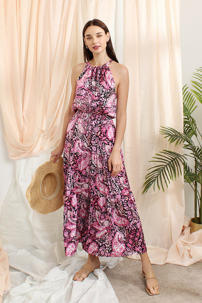 Halter Printed Maxi Dress