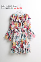 Off Shoulder Colorful Dress (L size)