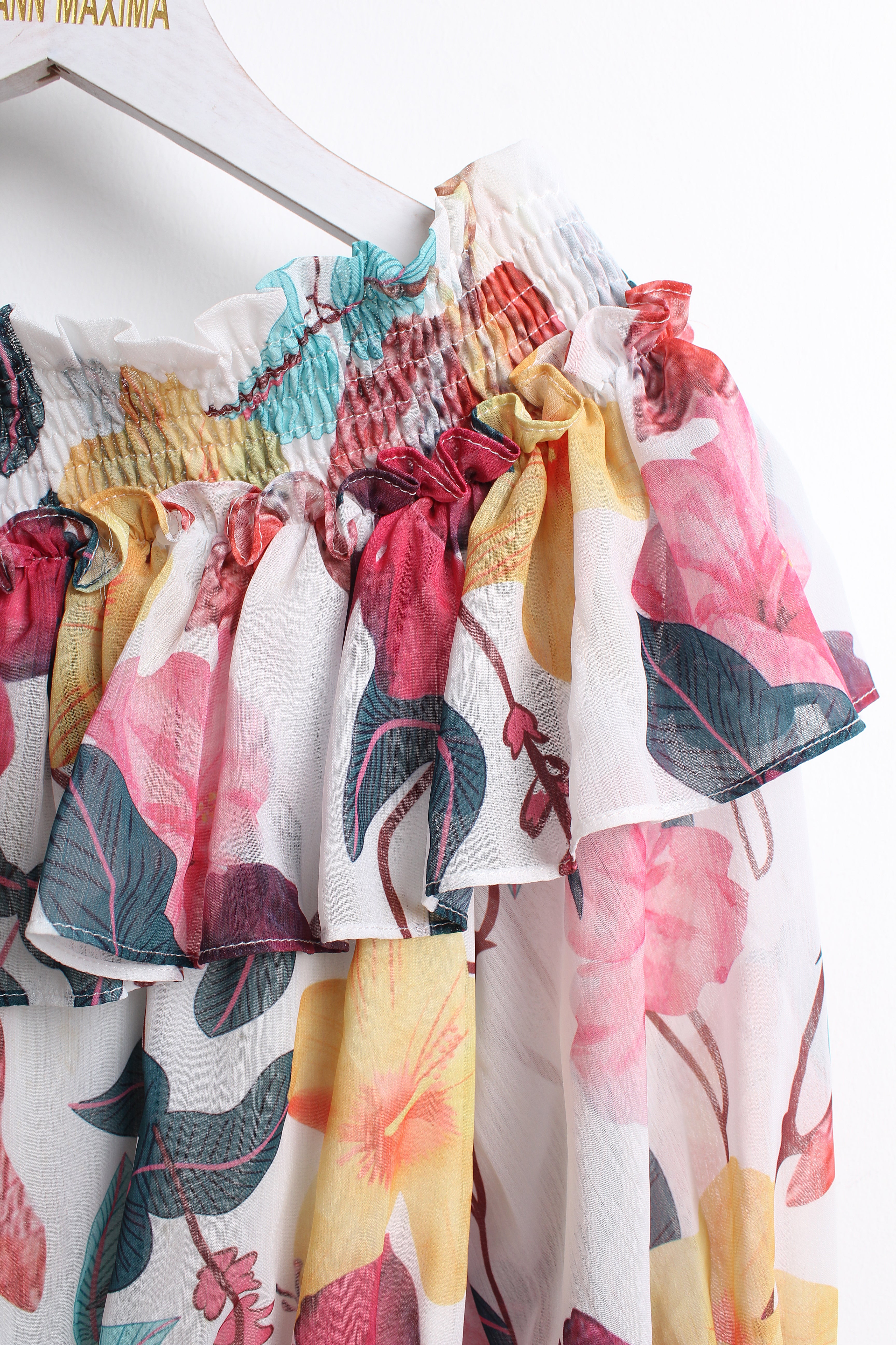Off Shoulder Colorful Dress (L size)
