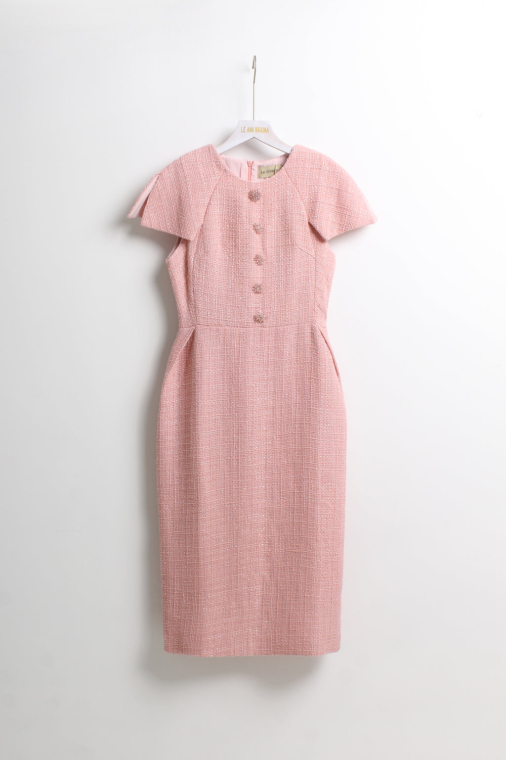 Soft Pink Tweed Dress (L size)