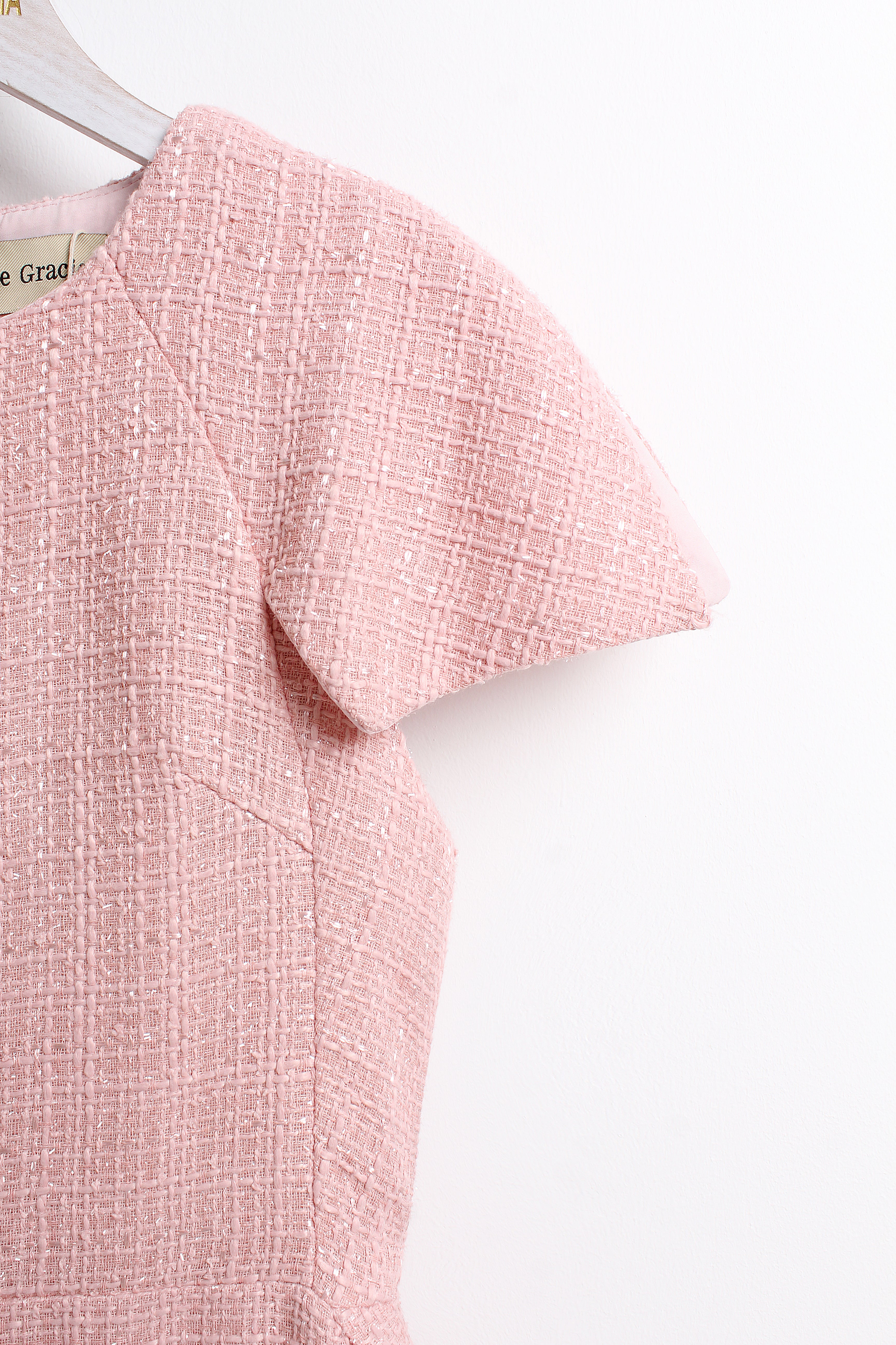 Soft Pink Tweed Dress (L size)