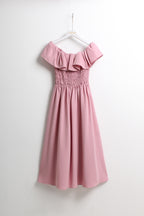 Off-the-Shoulder Dress in Pink (Free size)