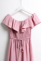 Off-the-Shoulder Dress in Pink (Free size)