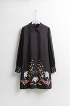 Embroidered Collar Mini Dress (L size)