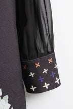 Embroidered Collar Mini Dress (L size)