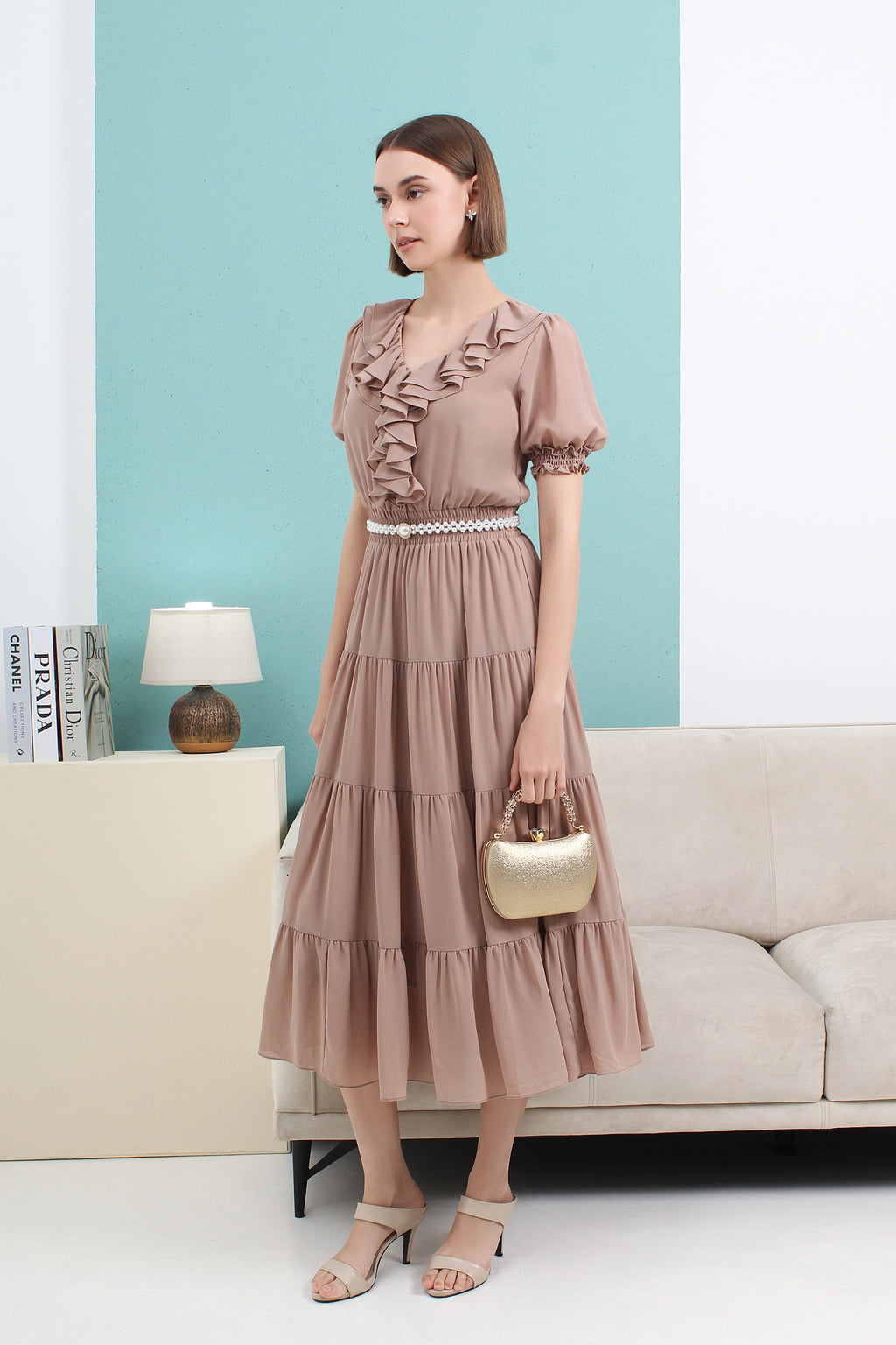 Ruffled Puff Sleeve Dress