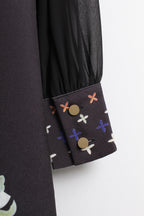 Embroidered Collar Mini Dress (L size)