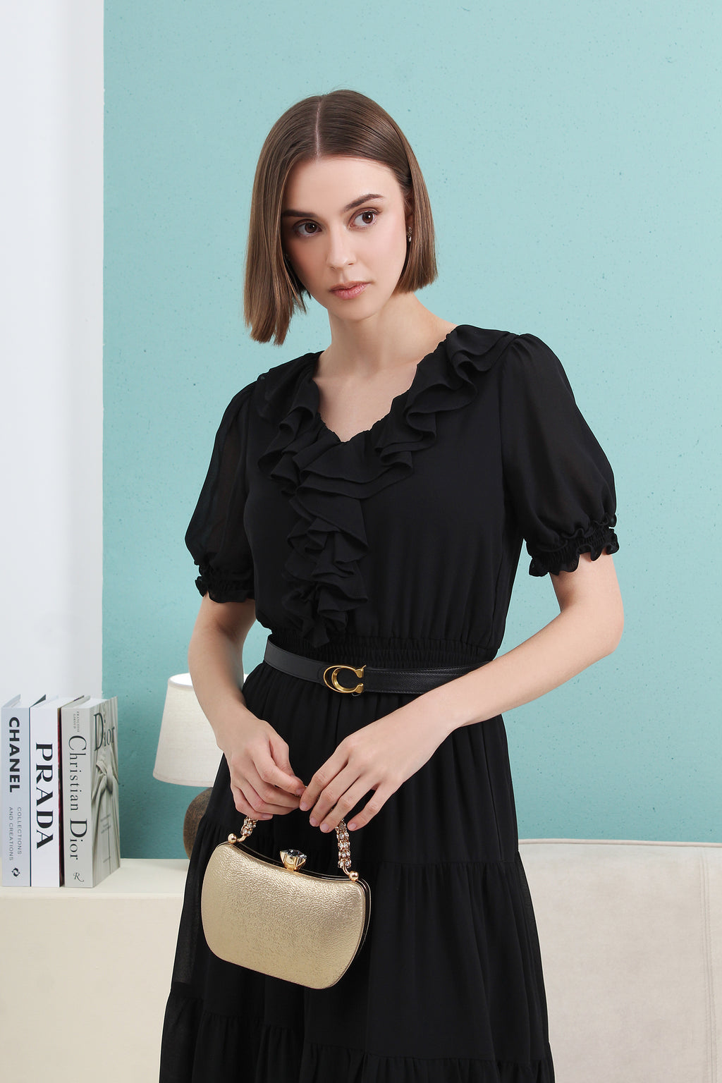 Ruffled Puff Sleeve Dress