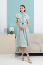 Serene Petal Cape Midi Dress