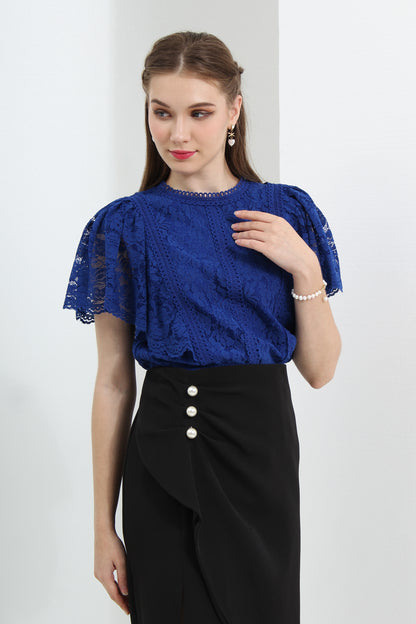 Anahita Flare Sleeves Blouse in Lace