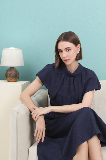 Serene Petal Cape Midi Dress