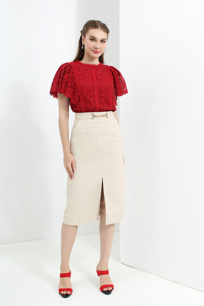 Anahita Flare Sleeves Blouse in Lace