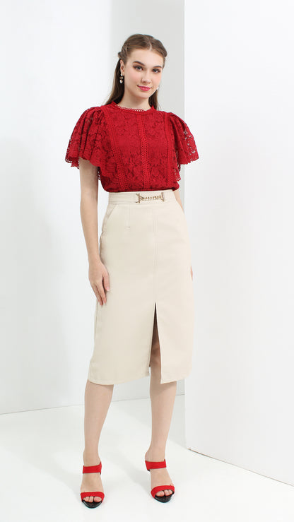 Anahita Flare Sleeves Blouse in Lace