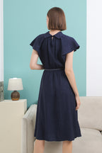 Serene Petal Cape Midi Dress