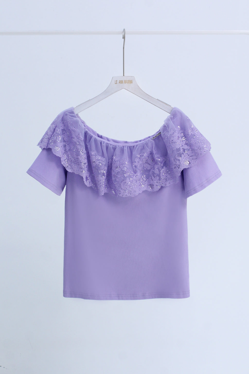 Off-The-Shoulder Top in Purple (2XL size)